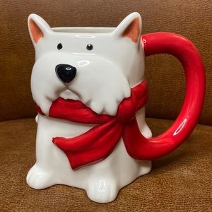 Pier 1 Holiday Westie West Highland Terrier Dog Ceramic Mugs White & Red…